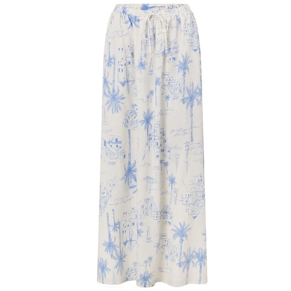 Sabo Jhazelle Set Maxi Skirt And Crop Top Santorini Off White Blue XS - Picture 14 of 16